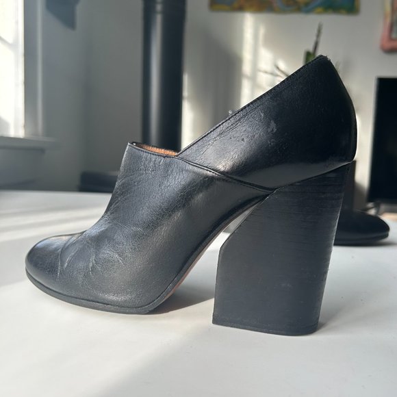 Maison Martin Margiela Black Leather pumps block heel - Picture 4 of 6